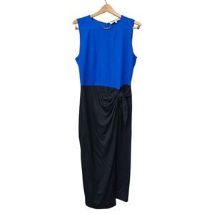 Diane Von Furstenberg Wrap Pencil Midi Dress Wool Blend Size 12 Office Career